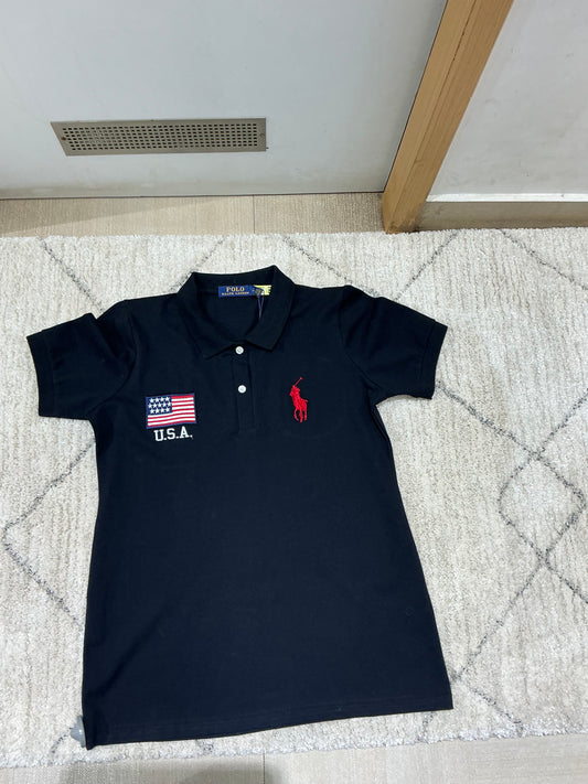 Ladies collar tshirt (L)